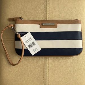 Nine West Large Striped Wristlet NWT